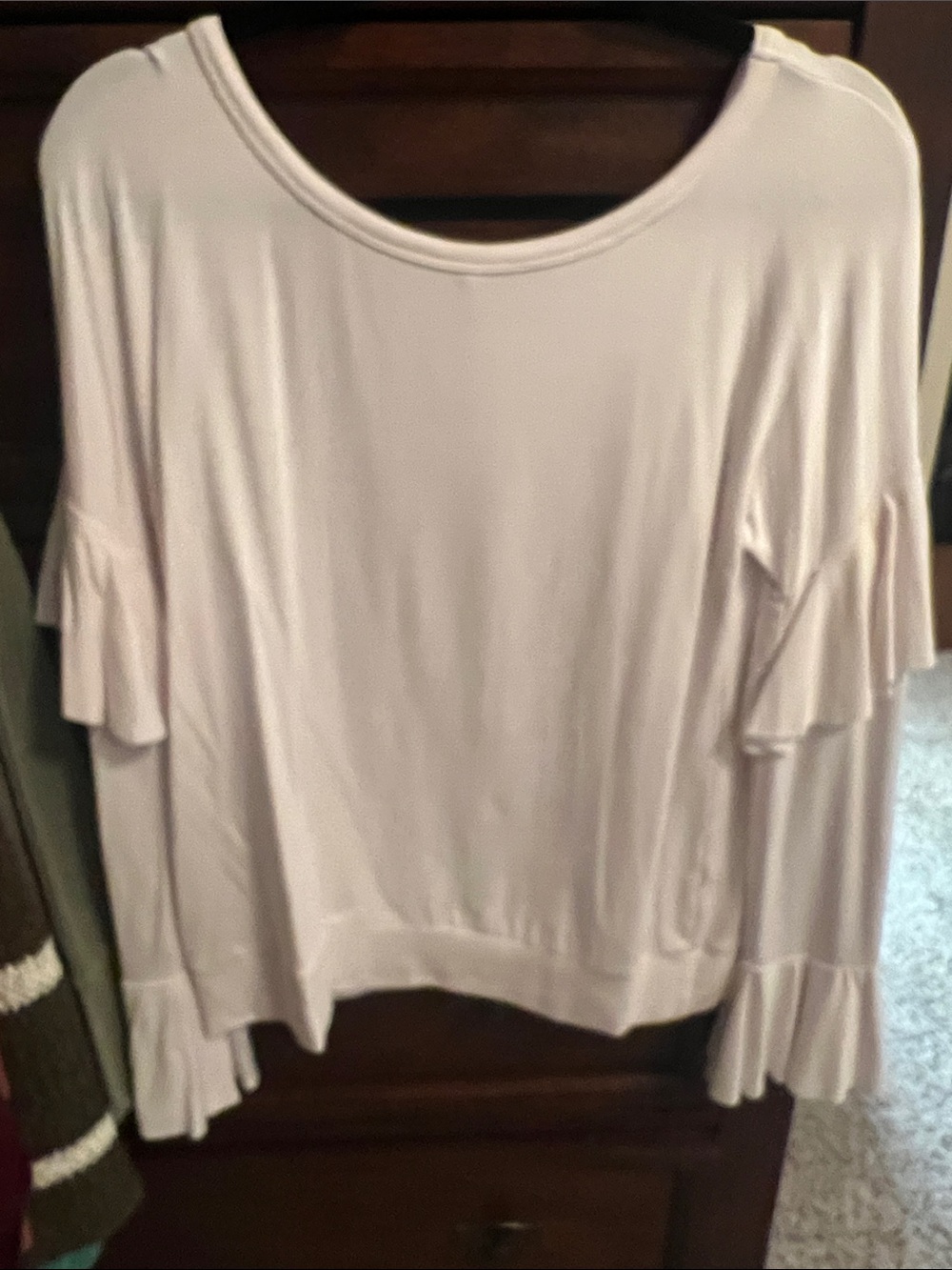 Bailey 44 White Ruffle Sleeve Long Sleeve Top